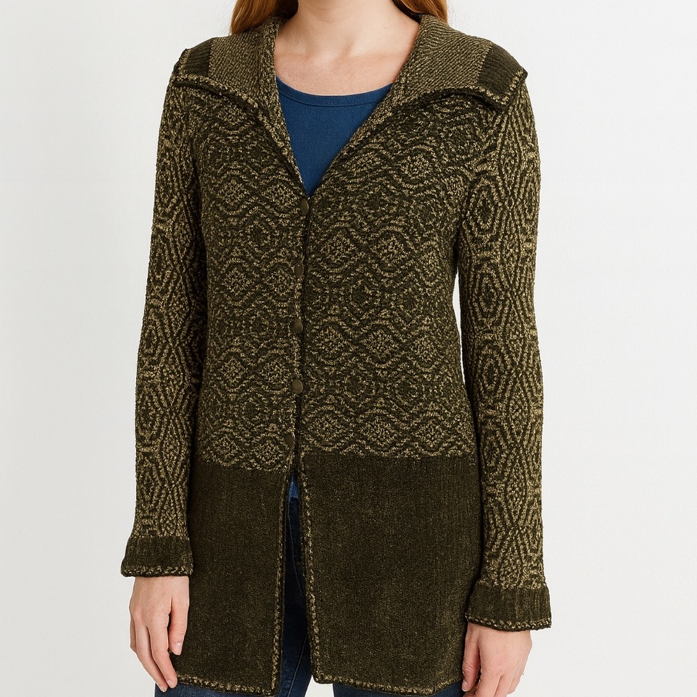 Isabelle Knit Button-Front Cardigan Sweater size Medium – Vintage Style‎